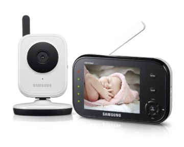 Samsung SEW-3036 Baby Monitoring System (8,9 cm (3,5 Zoll) LCD-Monitor, bis 4-Kamera, QVGA, CMOS-Sensor, Nachtsicht) weiß - 