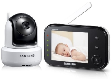 Samsung SEW-3037 Baby Monitoring System (8,9 cm (3,5 Zoll) LCD-Monitor, bis 4-Kamera, QVGA, CMOS-Sensor, Nachtsicht) weiß -